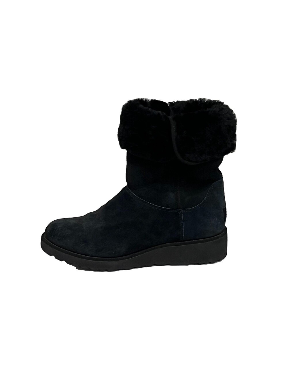 UGG Classic  Black Suede Sheepskin Boots Women’s 7 Cozy Winter Y2K Goth Preppy